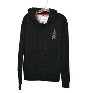 Denim & Flower Holiday Joy Christmas Pullover Hoodie Black Size S